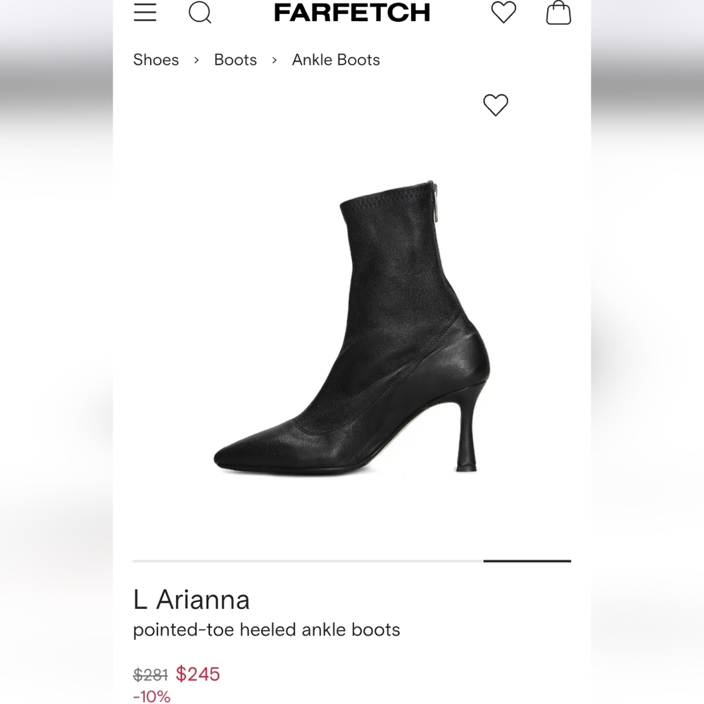 NWT L'arianna BROWN LEATHER stilleto Heeled Sock Boots Ankle Booties